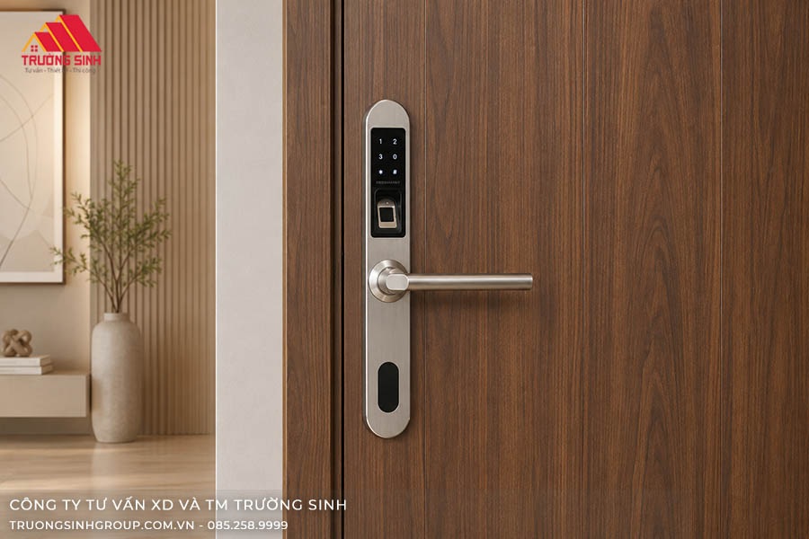 Khóa cửa nhựa Composite điện tử màu trắng